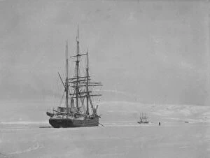 Antarctic Relief Expeditions 1902-04 Collection: Morning and Terra Nova at the edge of the fast ice 18 miles from Discovery Jan