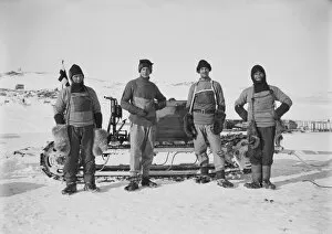 British Antarctic Expedition 1910-13 (Terra Nova) Collection: The motor party Lt Edward Evans, Bernard Day, William Lashly, Frederick Hooper. October 1911