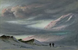 Watercolour Gallery: Mount Erebus, 2 April 1911. 6pm