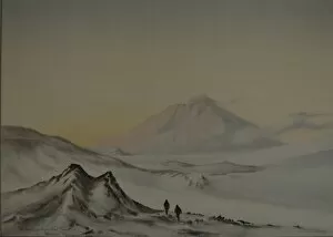 Watercolour Gallery: Mount Erebus from Hut Point, March 1911