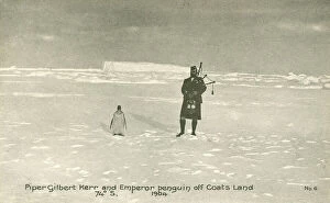 : Piper Gilbert Kerr and Emperor penguin off Coats Land, 1904