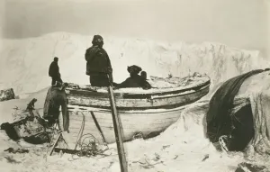 Preparing the boat for the journey to secure help