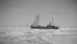 Pack Ice Prints: The Quest ploughing through heavy pack ice