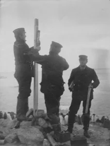 Road post at Cape Crozier