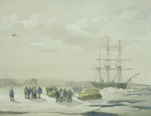 Rigging Collection: Sledge-party leaving HMS Investigator in Mercy Bay, under command of Lieutenant Gurney Cresswell