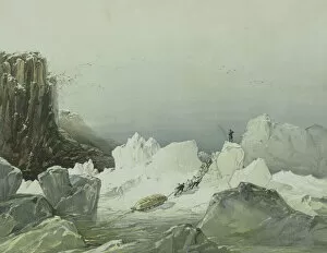 Artist: Samuel Gurney Cresswell Gallery: Sledging over hummocky ice
