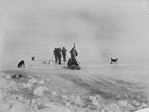 Images Dated 11th December 2015: Sledging. Man-hauling a sledge on the ice