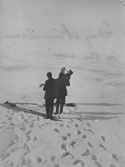 Antarctic Relief Expeditions 1902-04 Collection: Taking observations on the ice