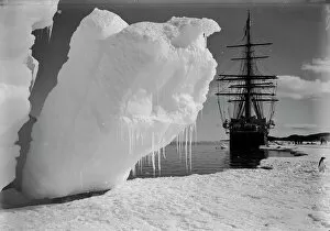 Images Dated 10th April 2015: The Terra Nova and a berg at ice-foot. January 16th 1911