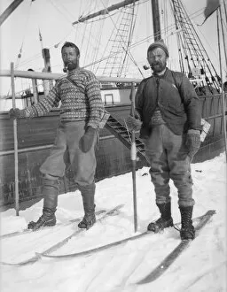 Images Dated 8th August 2018: Two unidentified expedition members on skis