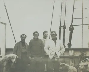 Images Dated 5th October 2020: Wild, Shackleton, Marshall, Adams. Return of Southern Party after 126 days journey