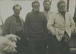 British Antarctic Expedition 1907-09 (Nimrod) Collection: Wild, Shackleton, Marshall and Adams on board ship